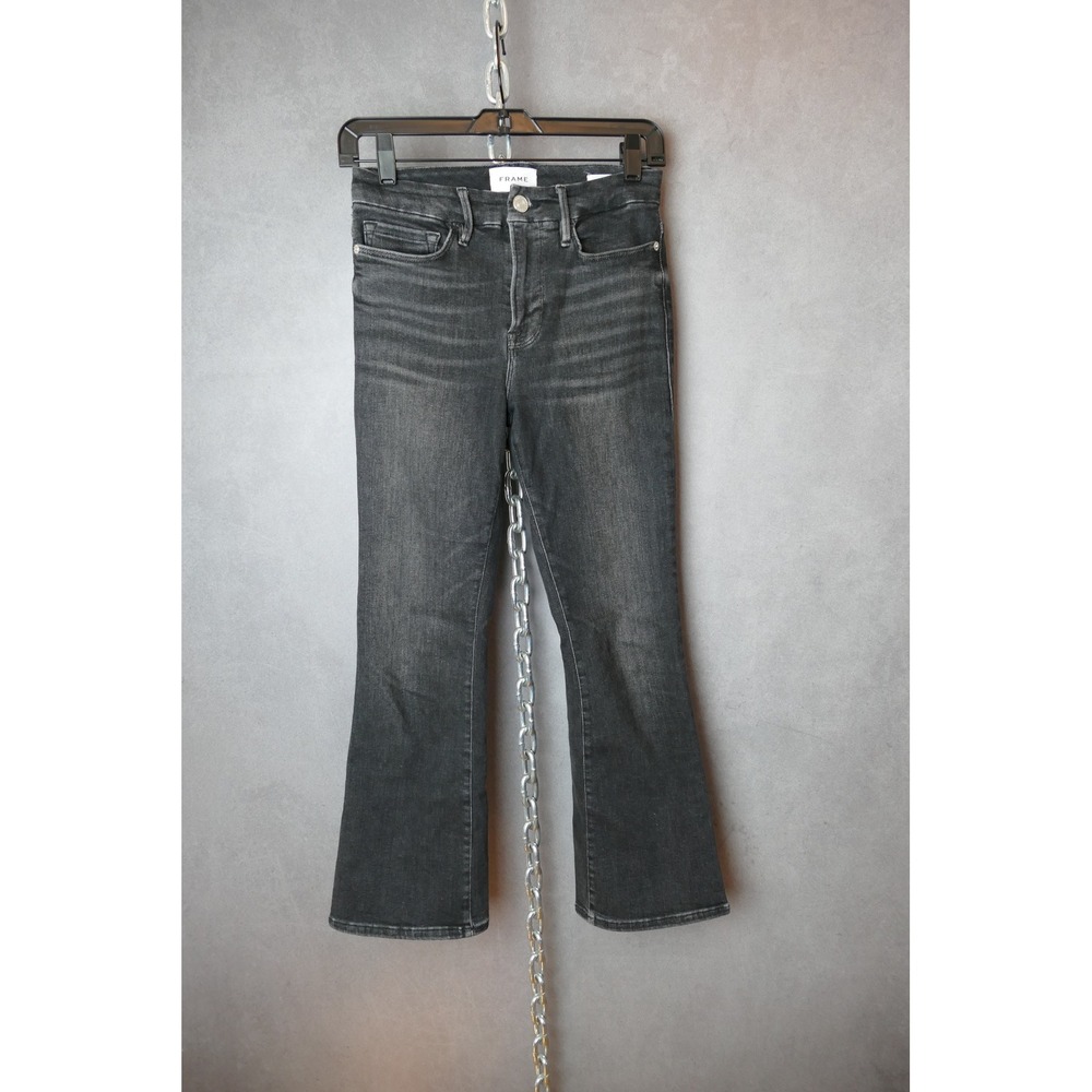 FRAME Le Crop Mini Boot Jeans Women's Size 25 Charcoal Wash Denim